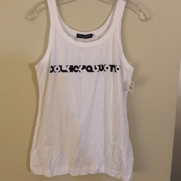Dolce & Gabbana Tops - Dolce & Gabbana white tank top women’s 44/10US